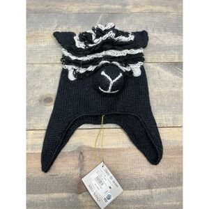 Classic Alpaca Kids Winter Hat Alpaca Blend Black White New with Tags FLAW!